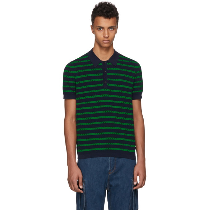 Photo: Burberry Green and Navy Striped Polo