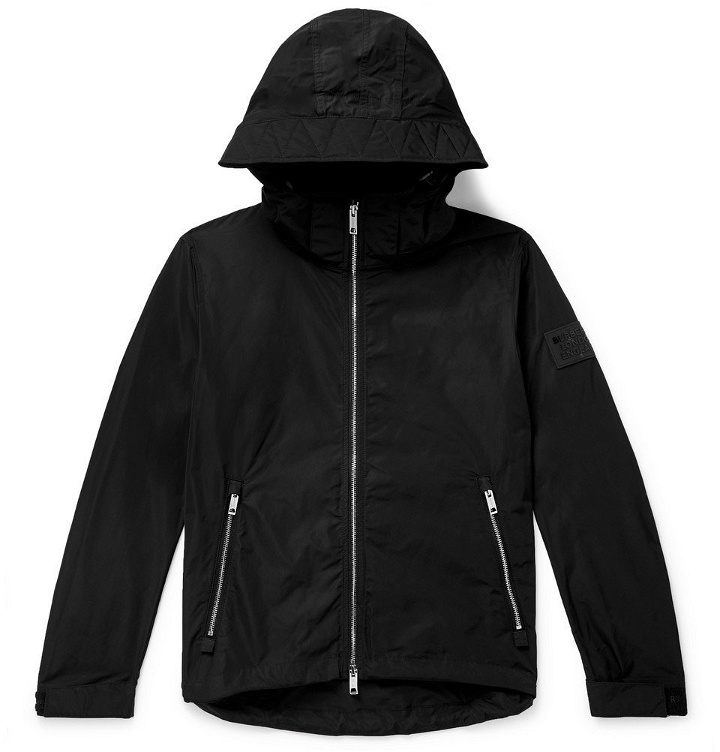 Photo: Burberry - Loqo-Appliquéd Shell Hooded Jacket - Black