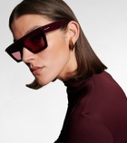 Alaïa Lettering Logo flat-top sunglasses