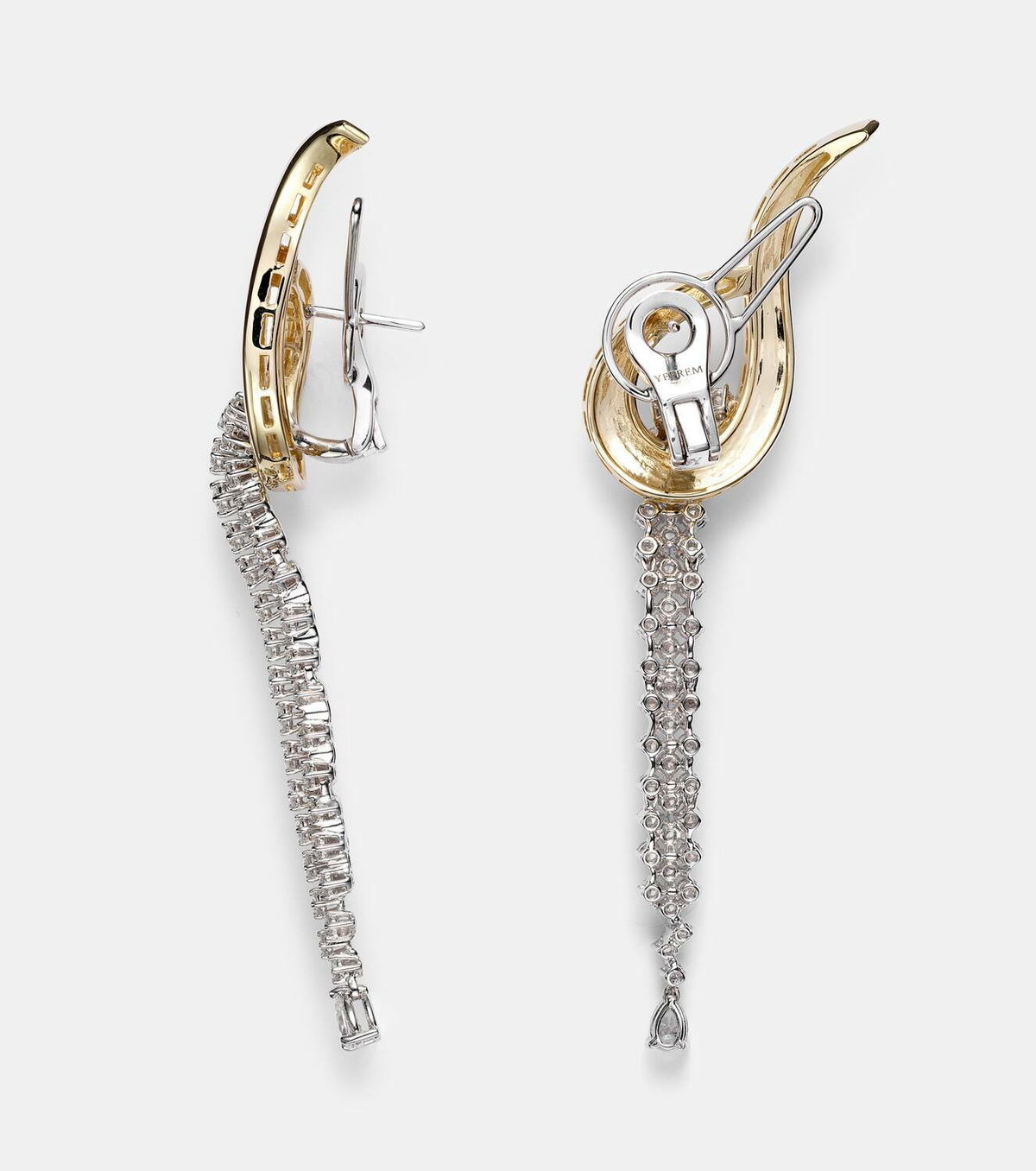 Yeprem Golden Strada 18kt white and yellow gold drop earrings with diamonds