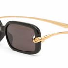 Bottega Veneta Eyewear Women's Bottega Veneta BV1439S Sunglasses in Black/Gold/Grey 