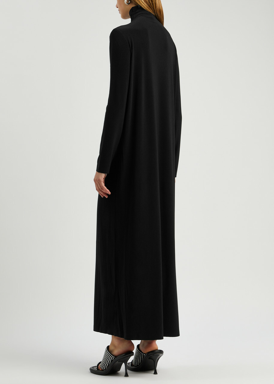 Norma Kamali Roll-neck Stretch-jersey Maxi Dress Black