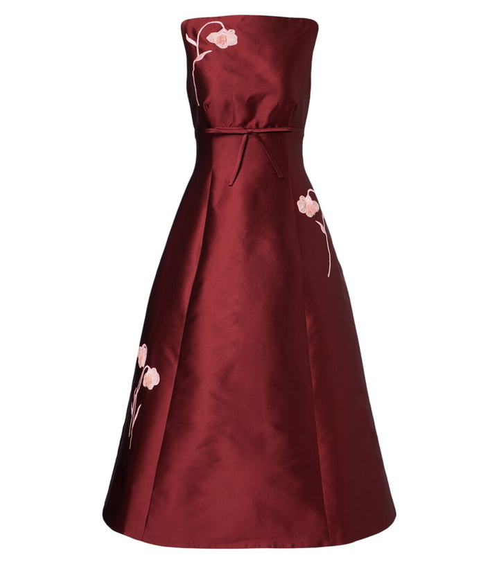 Photo: Erdem Mikado embroidered satin cocktail dress
