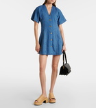 Ganni Polka-dot denim minidress