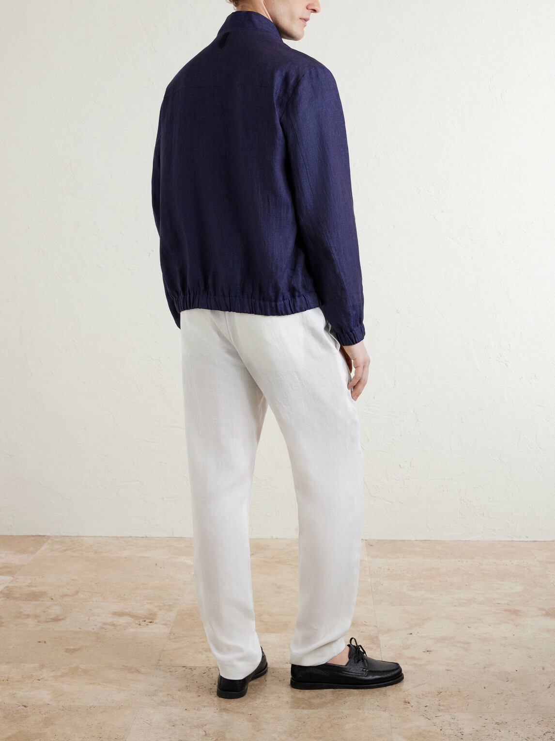 Canali - Linen Bomber Jacket - Blue