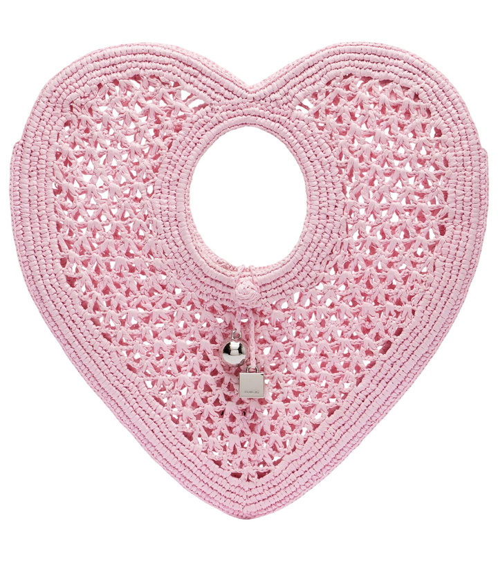 Photo: Jacquemus Spiaggia Coeur Small raffia top-handle bag