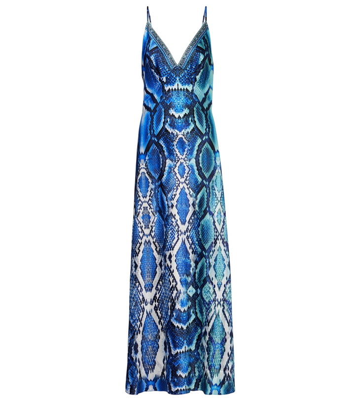 Photo: Camilla Animal-print silk slip dress