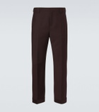 Versace Cropped wool and mohair straight pants