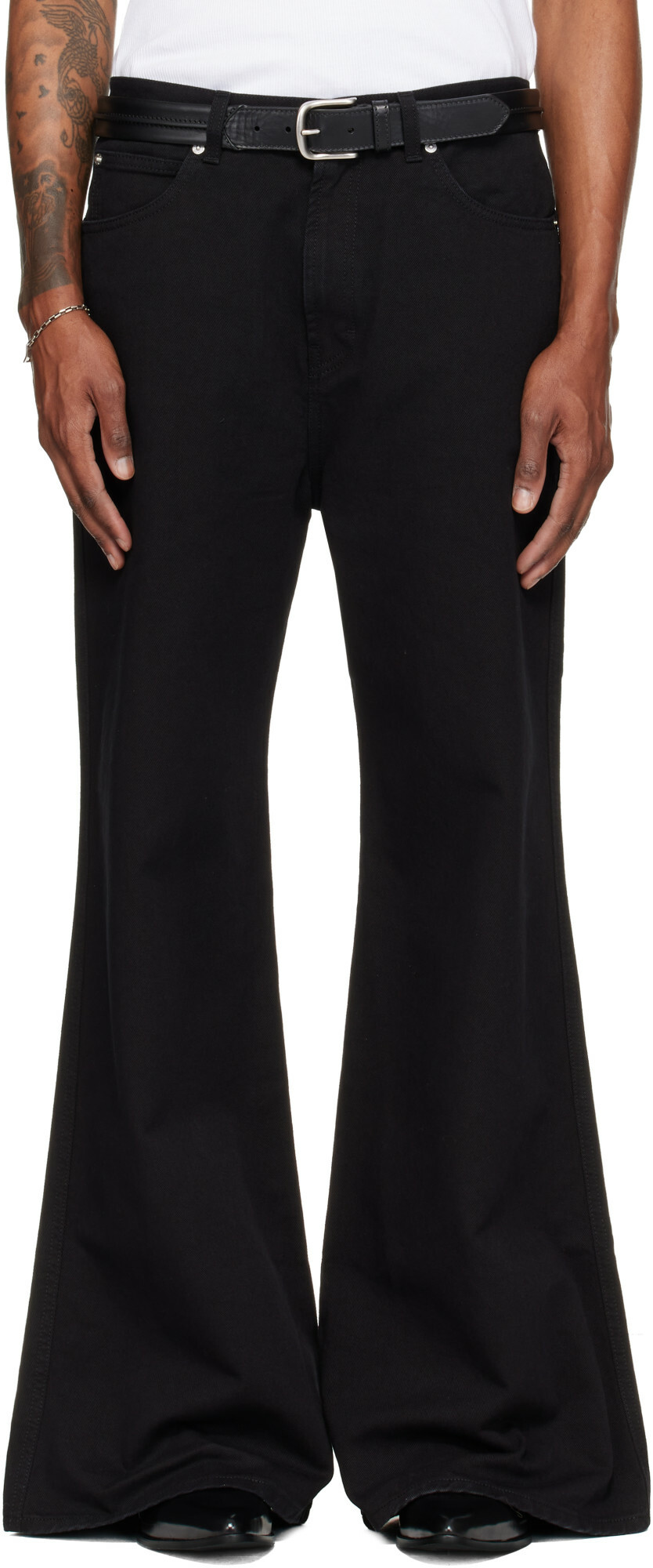 LU'U DAN Black Denim Phat Jeans