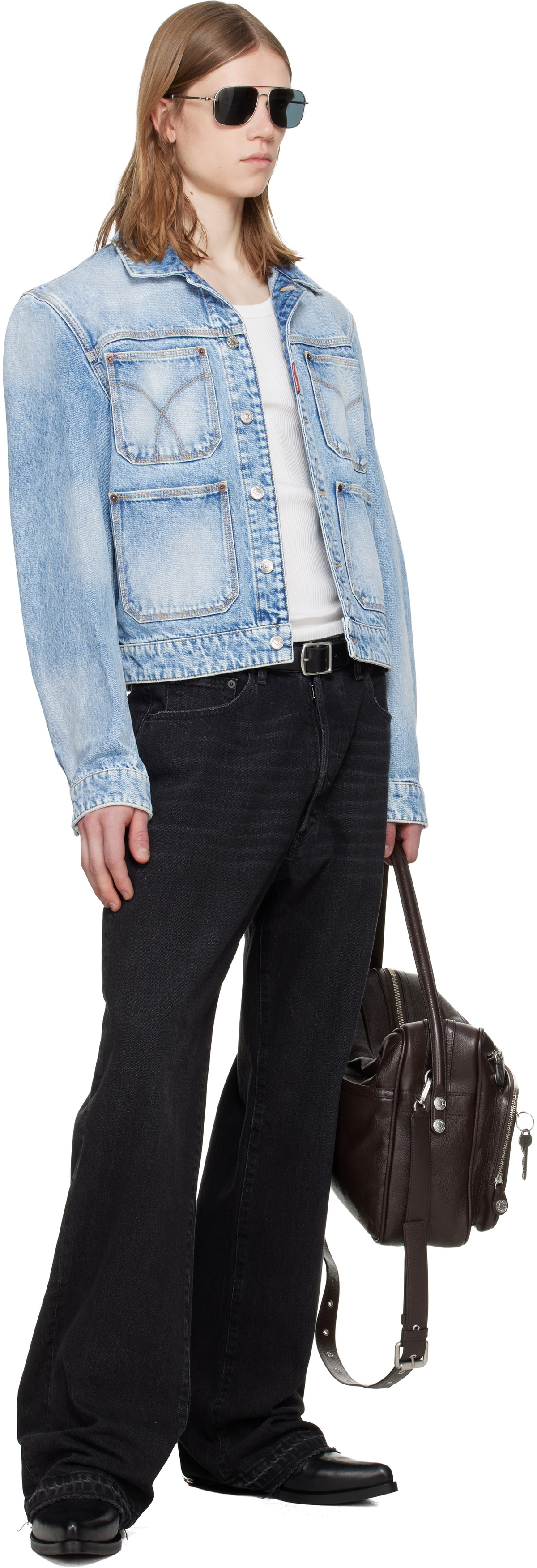 Dsquared2 Blue Light Diagonale Wash 70's Denim Jacket