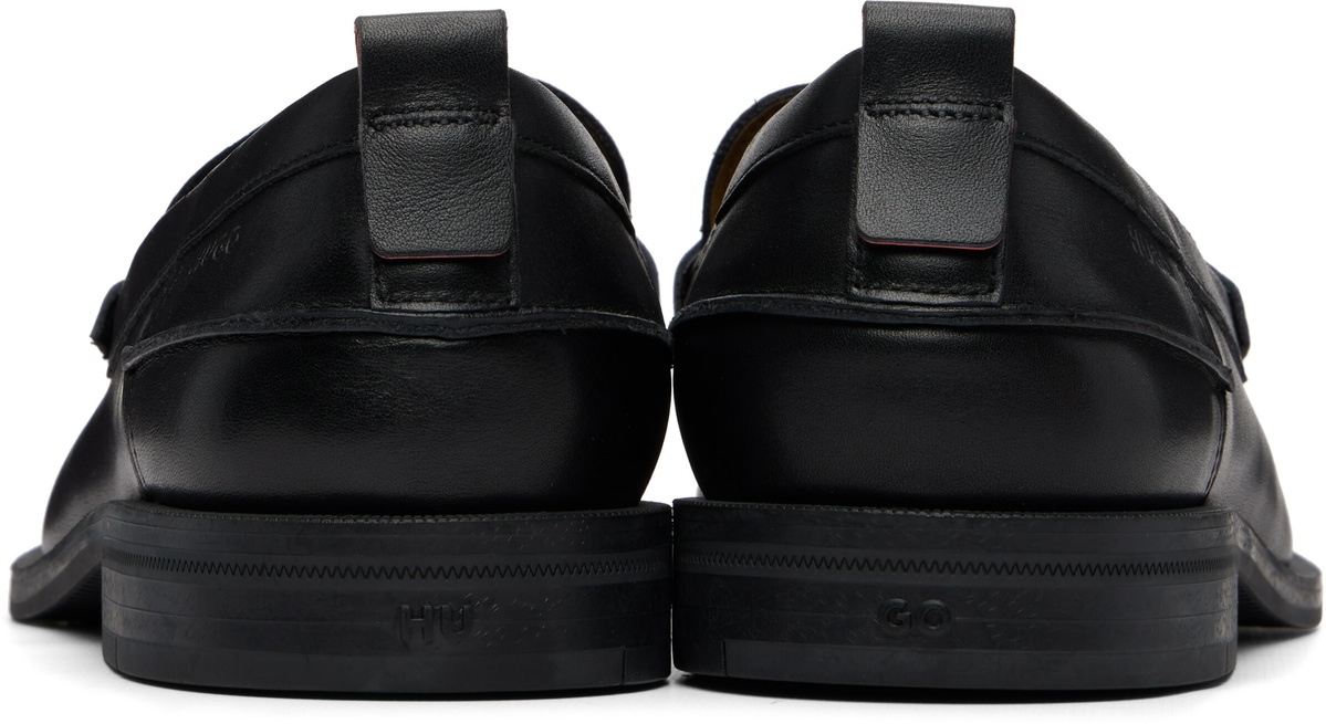 Hugo Black Stacked-Logo Bit Loafers