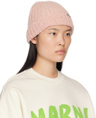 Marni Pink Hand-Stitched Logo Beanie
