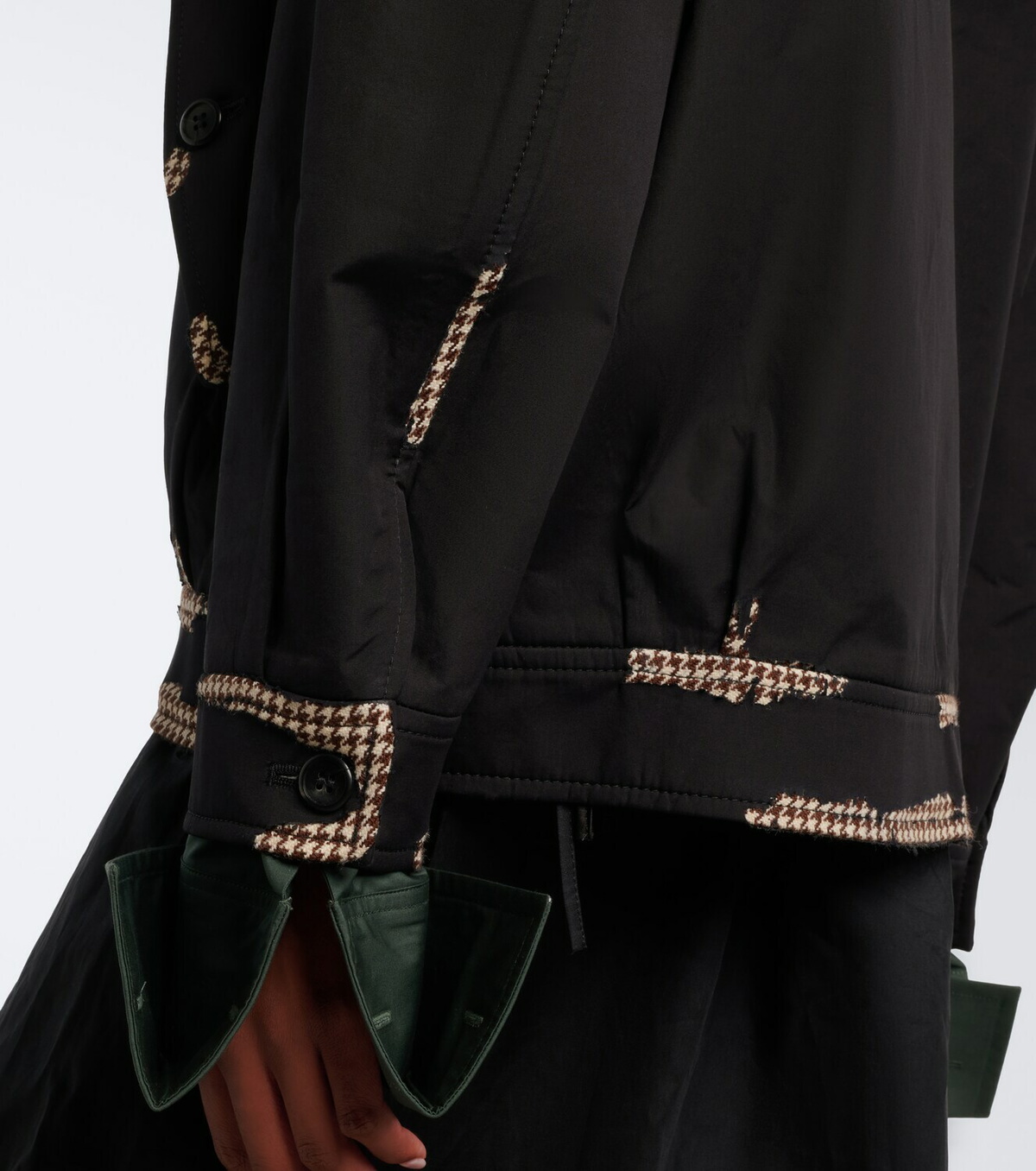 Prada Houndstooth devoré cotton blouson jacket