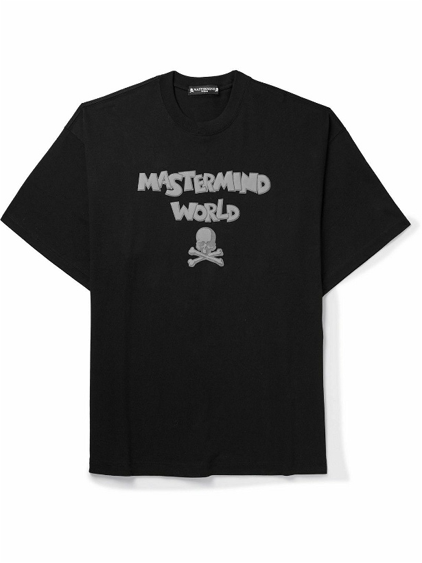 Photo: Mastermind World - Oversized Logo-Print Cotton-Jersey T-Shirt - Black