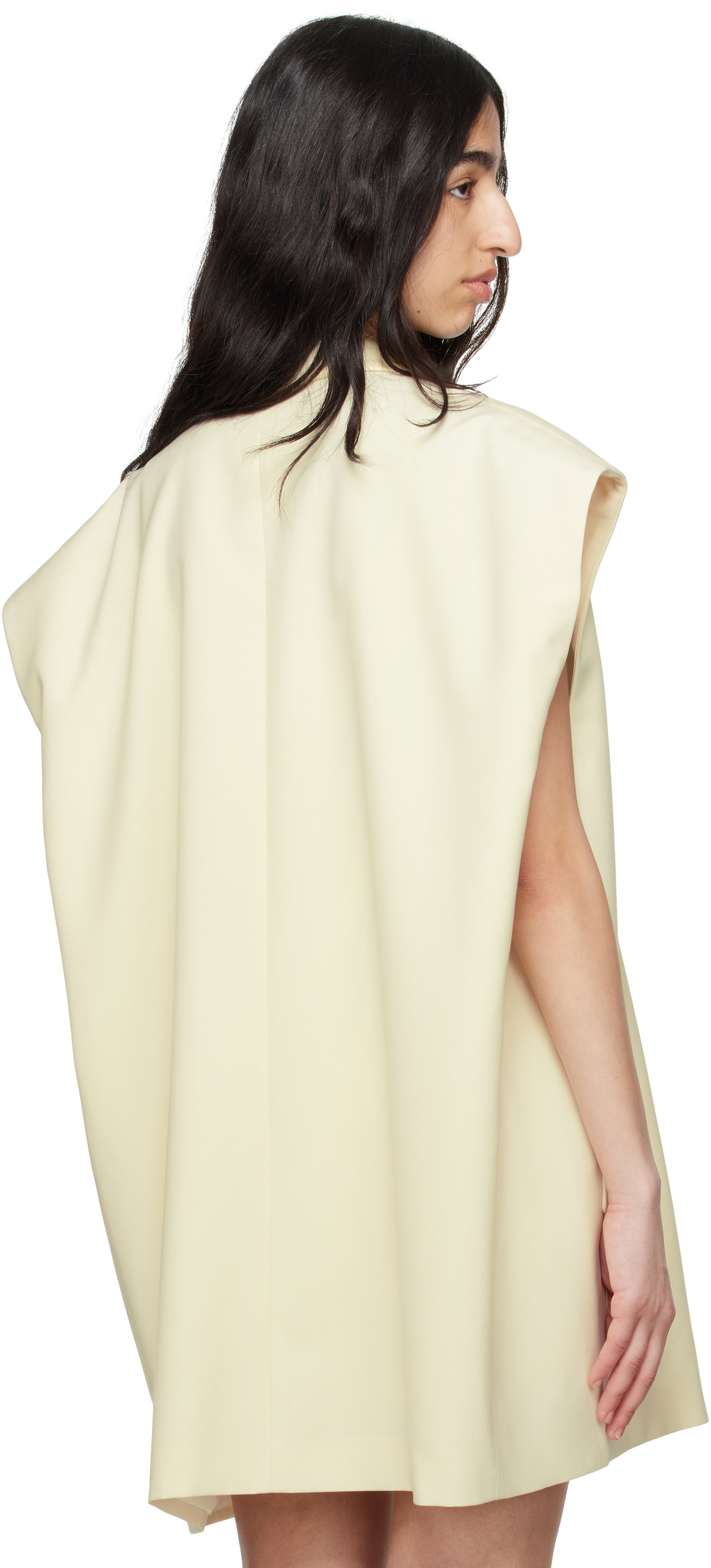 MM6 Maison Margiela Off-White Satin Lapel Vest