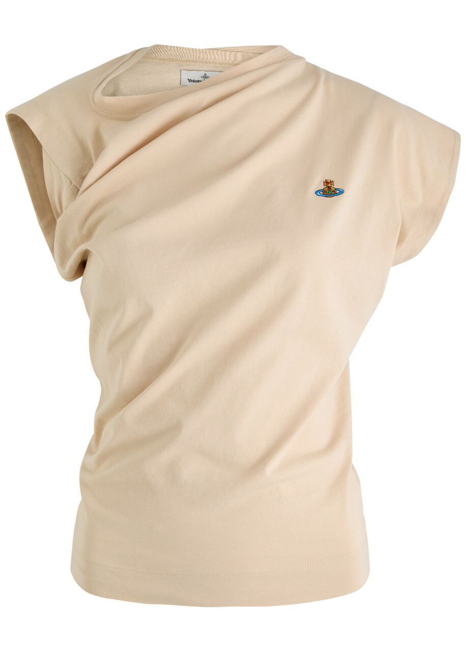 Vivienne Westwood Hebo Gathered Cotton T-shirt Beige Vivienne Westwood