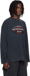 Alexander Wang Black Long Sleeve Shield Graphic T-shirt