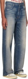 Rhude Indigo Wide-Leg Jeans