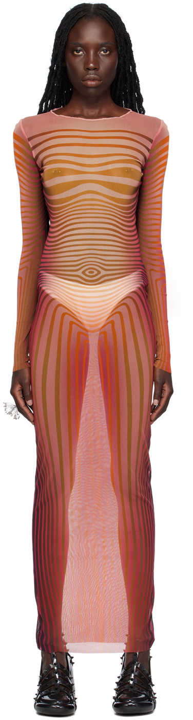 Jean Paul Gaultier Red 'The Body Morphing' Maxi Dress Jean
