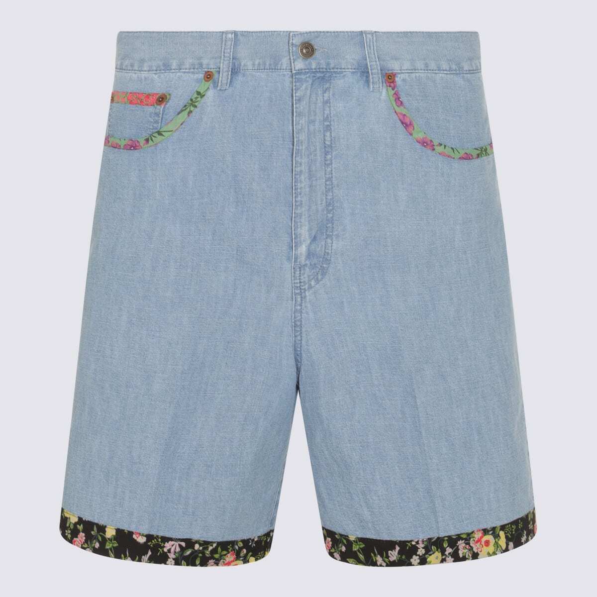 Valentino Light Blue Cotton Shorts