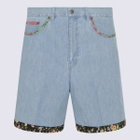 Valentino Light Blue Cotton Shorts