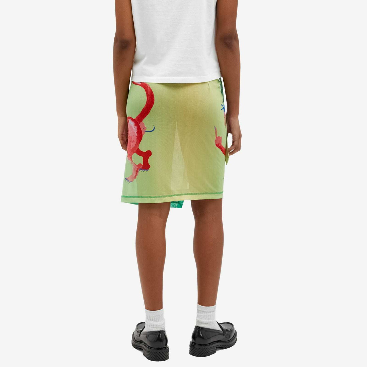 Charles Jeffrey Women's Mesh Wrap Skirt in Green Ombre