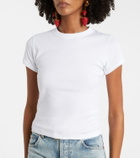 Saint Laurent Cassandre ribbed-knit cotton jersey T-shirt