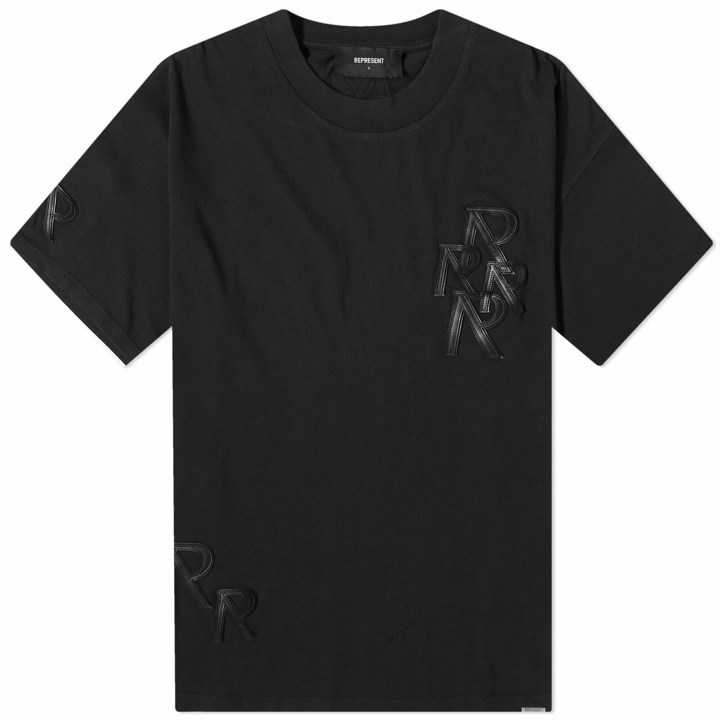 Photo: Represent Men's Applique Initial T-Shirt in Off Black