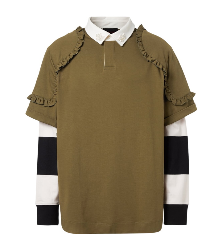 Photo: Simone Rocha Layered ruffled cotton jersey polo shirt