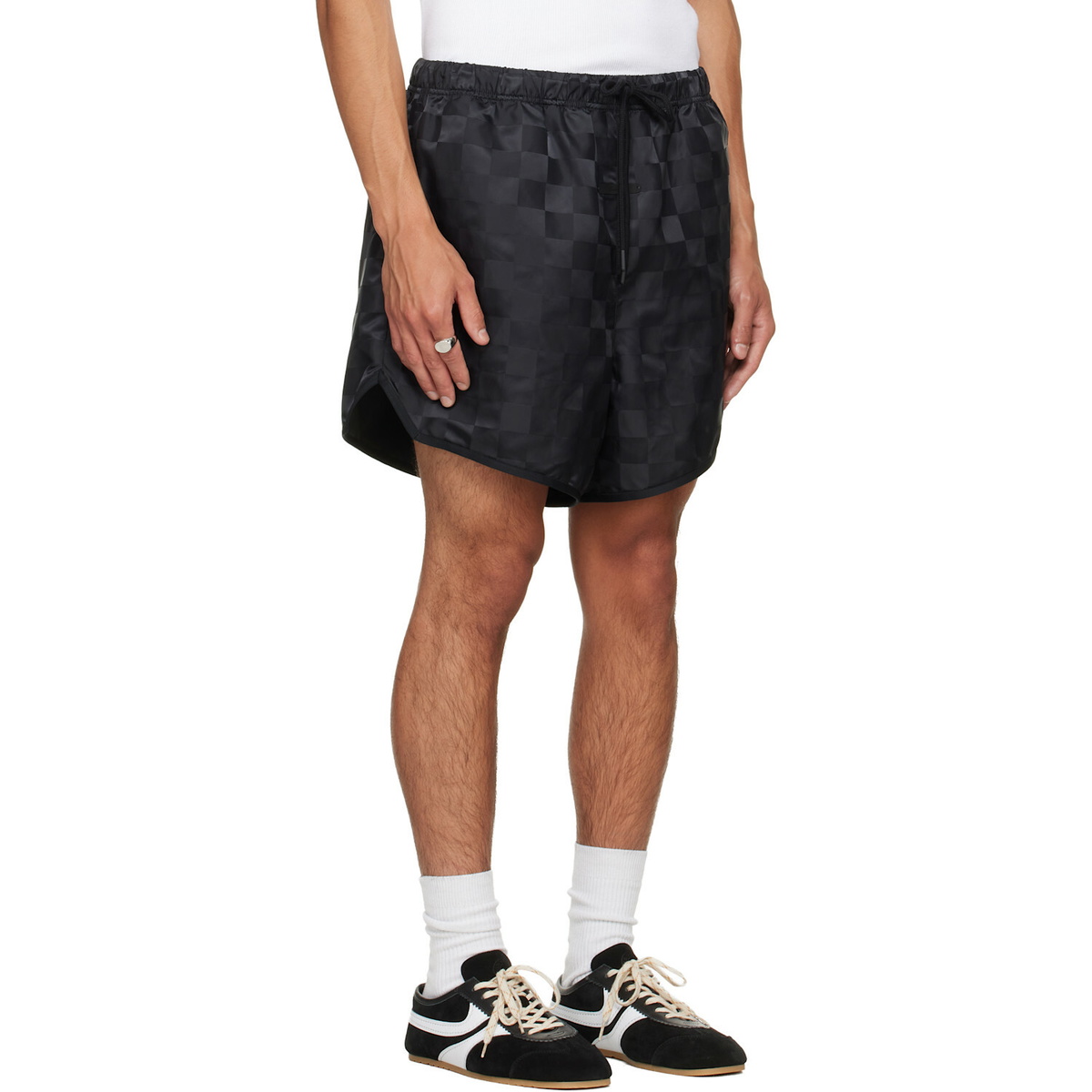 Fear of God ESSENTIALS Black Checkered Gym Shorts