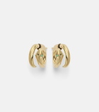 Ileana Makri Spiral Cobra 18kt gold earrings with emeralds