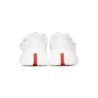 Prada White Leather and Mesh Straps Sneakers