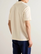 Sunspel - Camp-Collar Cotton-Terry Polo Shirt - Neutrals