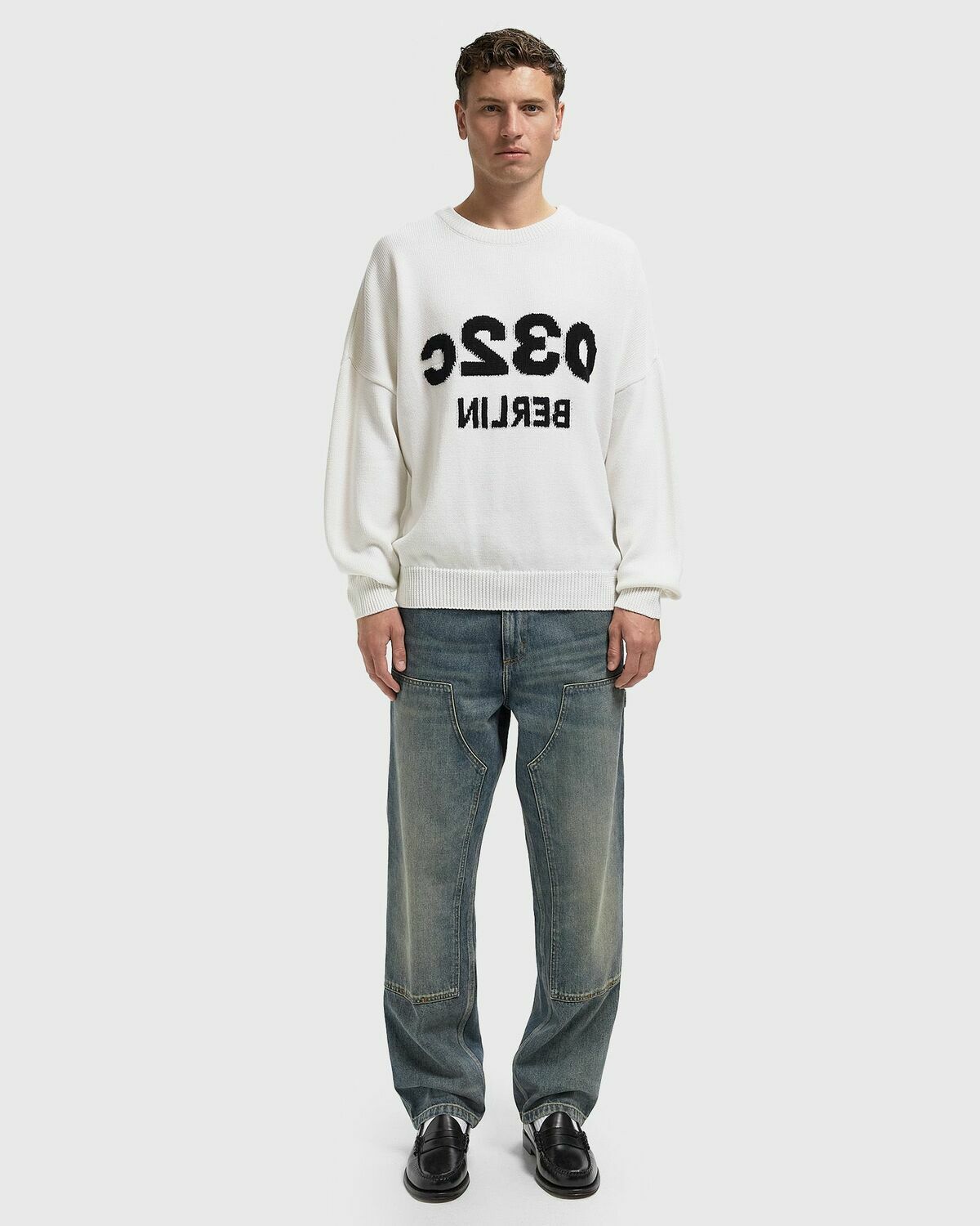 032c SELFIE SWEATER White Mens Pullover