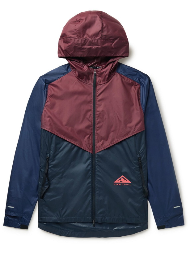 Photo: Nike Running - Windrunner Hooded Two-Tone Ripstop Jacket - Blue
