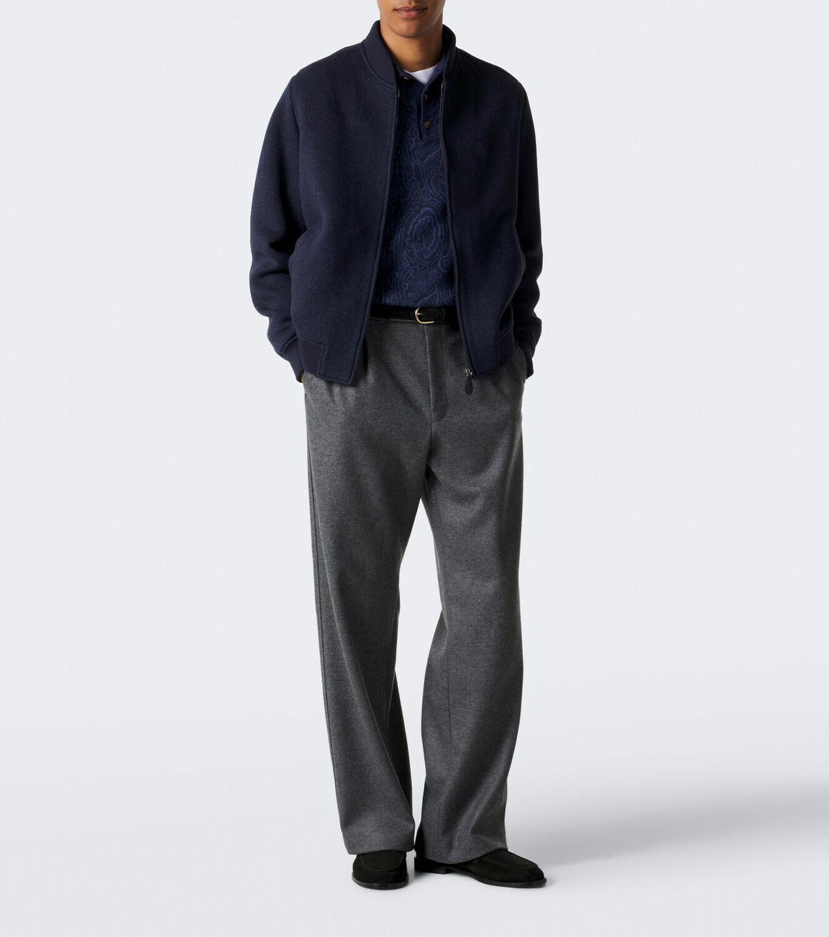 Etro Paisley wool-blend polo sweater