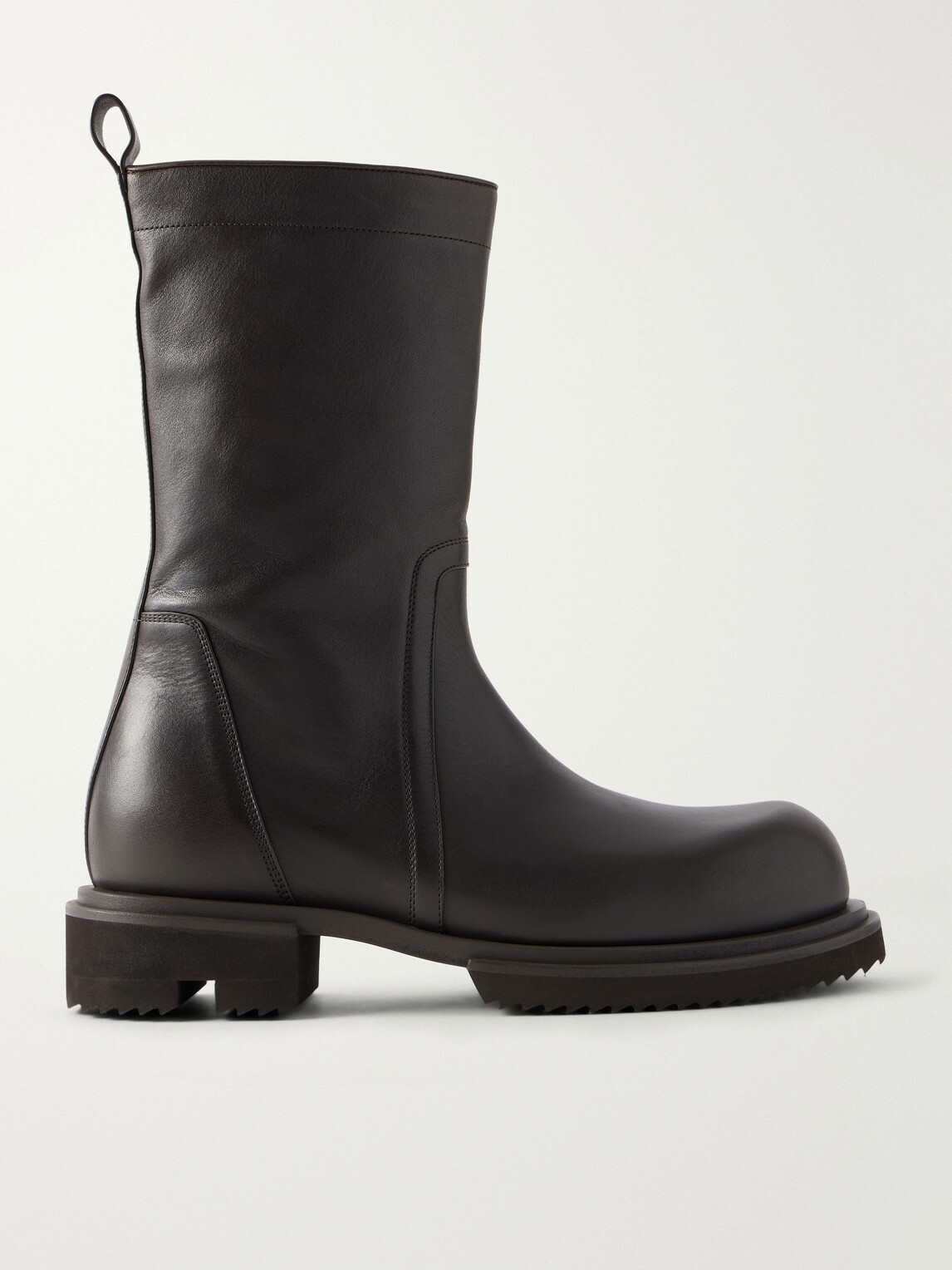 Rick Owens - Creeper Gabe Washed Leather Lace-Up Boots - Brown