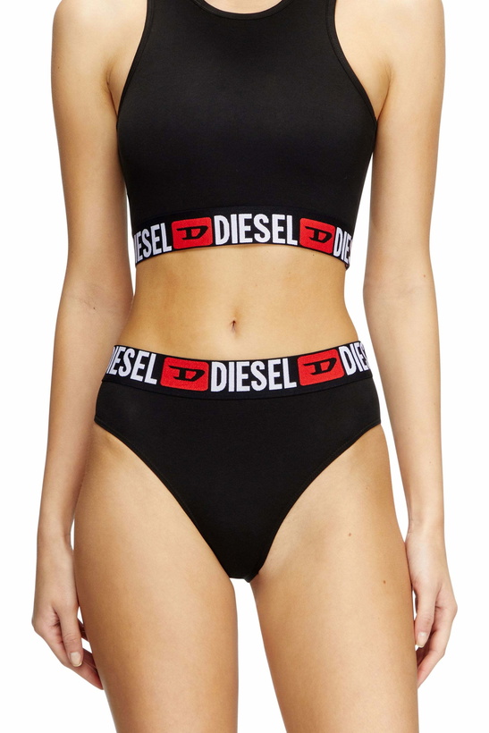 Photo: Diesel Three-pack briefs with maxi-logo waist - Panties Womens in Black