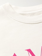 AMIRI - Playboy Embroidered Logo-Print Loopback Cotton-Jersey Sweatshirt - Neutrals