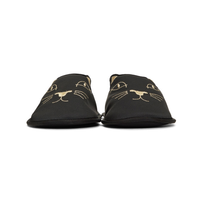 Charlotte Olympia Black House Cats Slippers Charlotte Chesnais