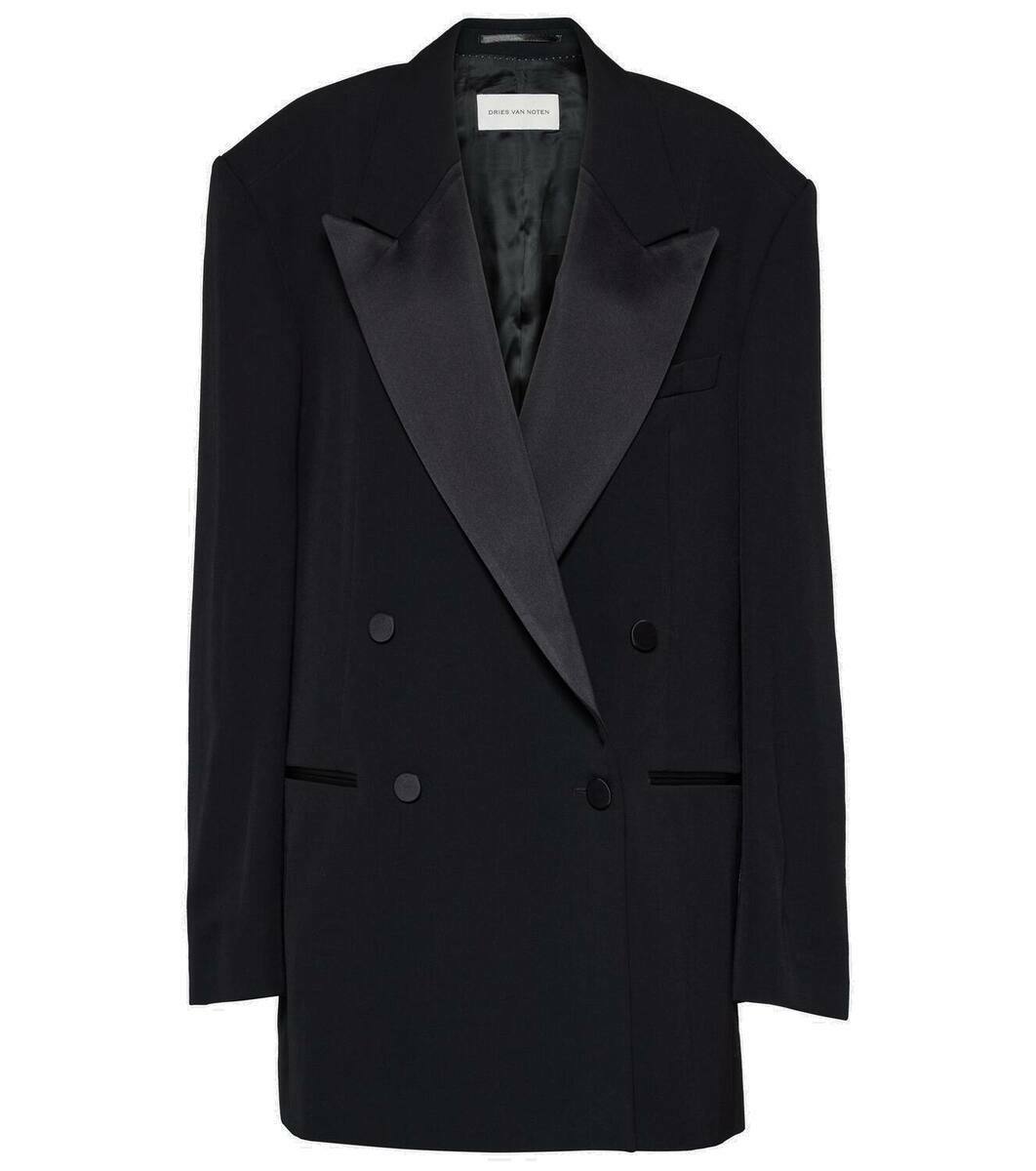 Dries Van Noten Wool And Silk-blend Gabardine Tuxedo Jacket Dries Van Noten