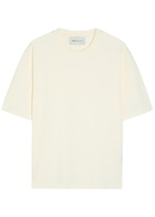 Ami Paris Logo-embroidered Cotton T-shirt Off White
