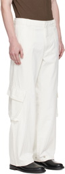 Still Kelly White Cotton Canvas Cargo Pants