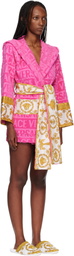Versace Pink 'I Heart Baroque' Short Bathrobe