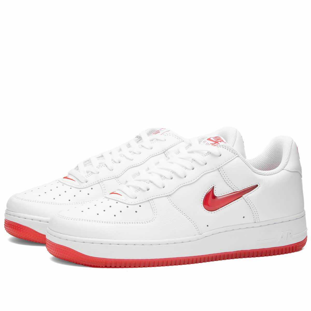 Nike Men's Air Force 1 Low Retro Sneakers in White/University Red Nike