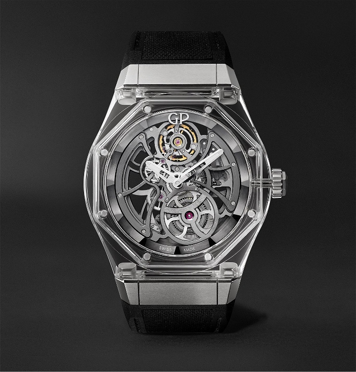 Photo: Girard-Perregaux - Laureato Absolute Light Automatic Skeleton 44mm Sapphire Crystal and Rubber Watch, Ref. No. 81071-43-231-FB6A - Silver
