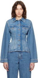 Ksubi Blue Cinched Crop Tru Vintage Denim Jacket