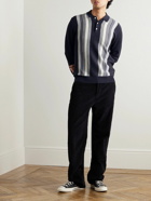 Beams Plus - Striped Wool Polo Shirt - Black