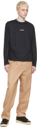 Jil Sander Black Polyester Long Sleeve T-Shirt