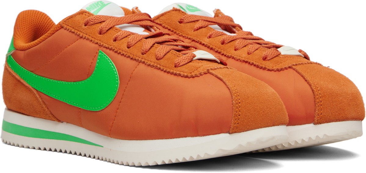 Nike Orange Cortez Textile Sneakers